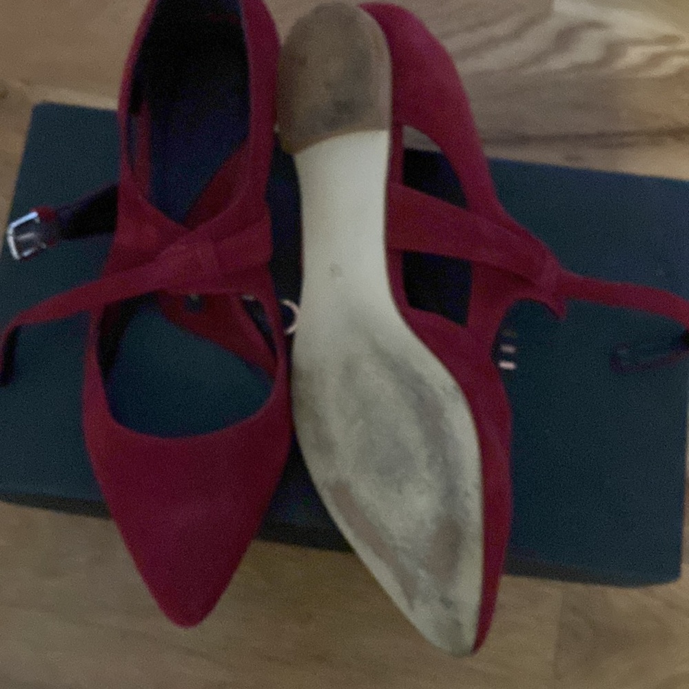 Pied Juste Raspberry Red Suede Flats - image 3